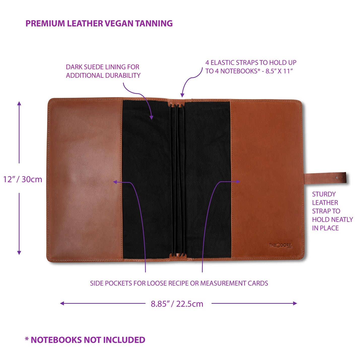 Cognac Brown Leather Binder
