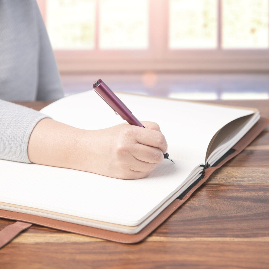 Cognac Brown Leather Binder
