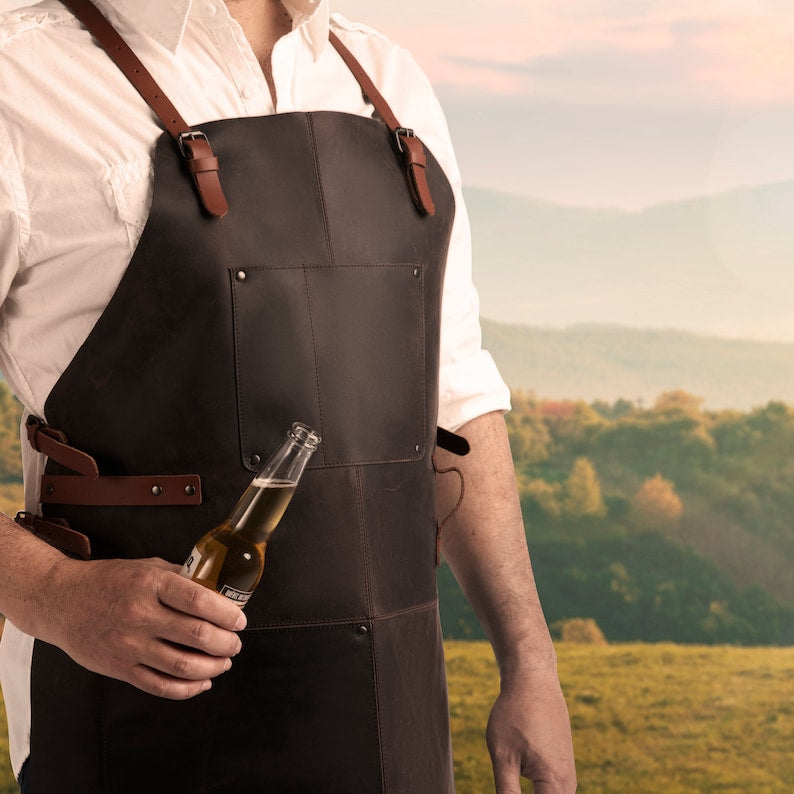 Premium Top Grain Leather Apron