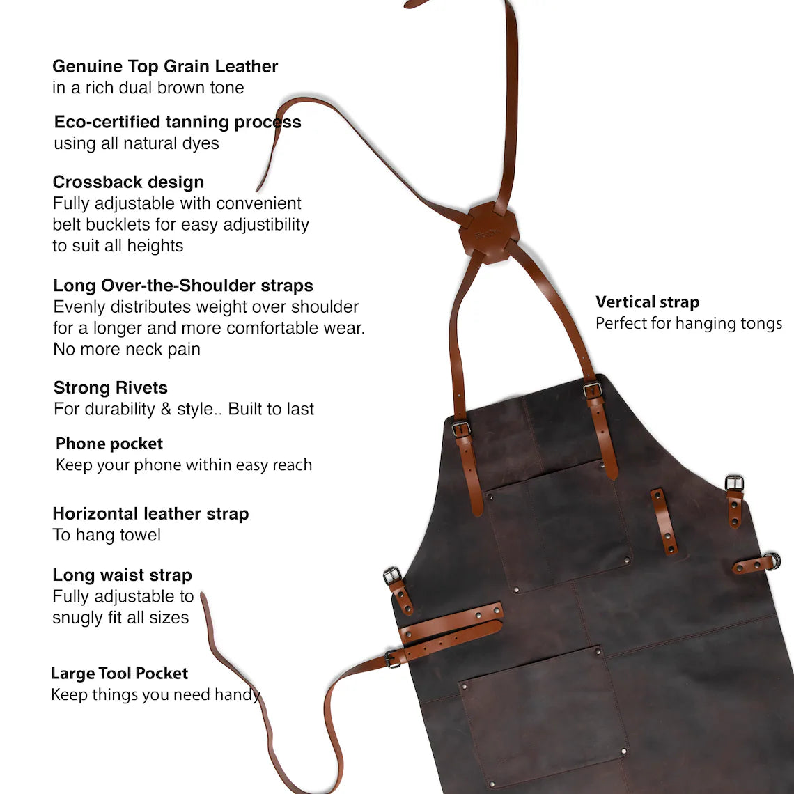 Premium Top Grain Leather Apron