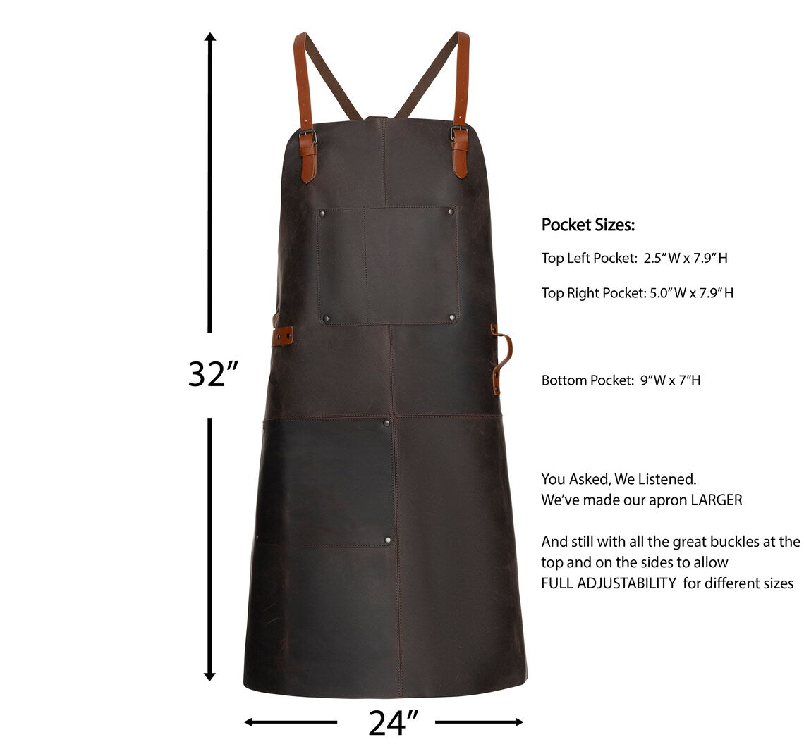 Premium Top Grain Leather Apron