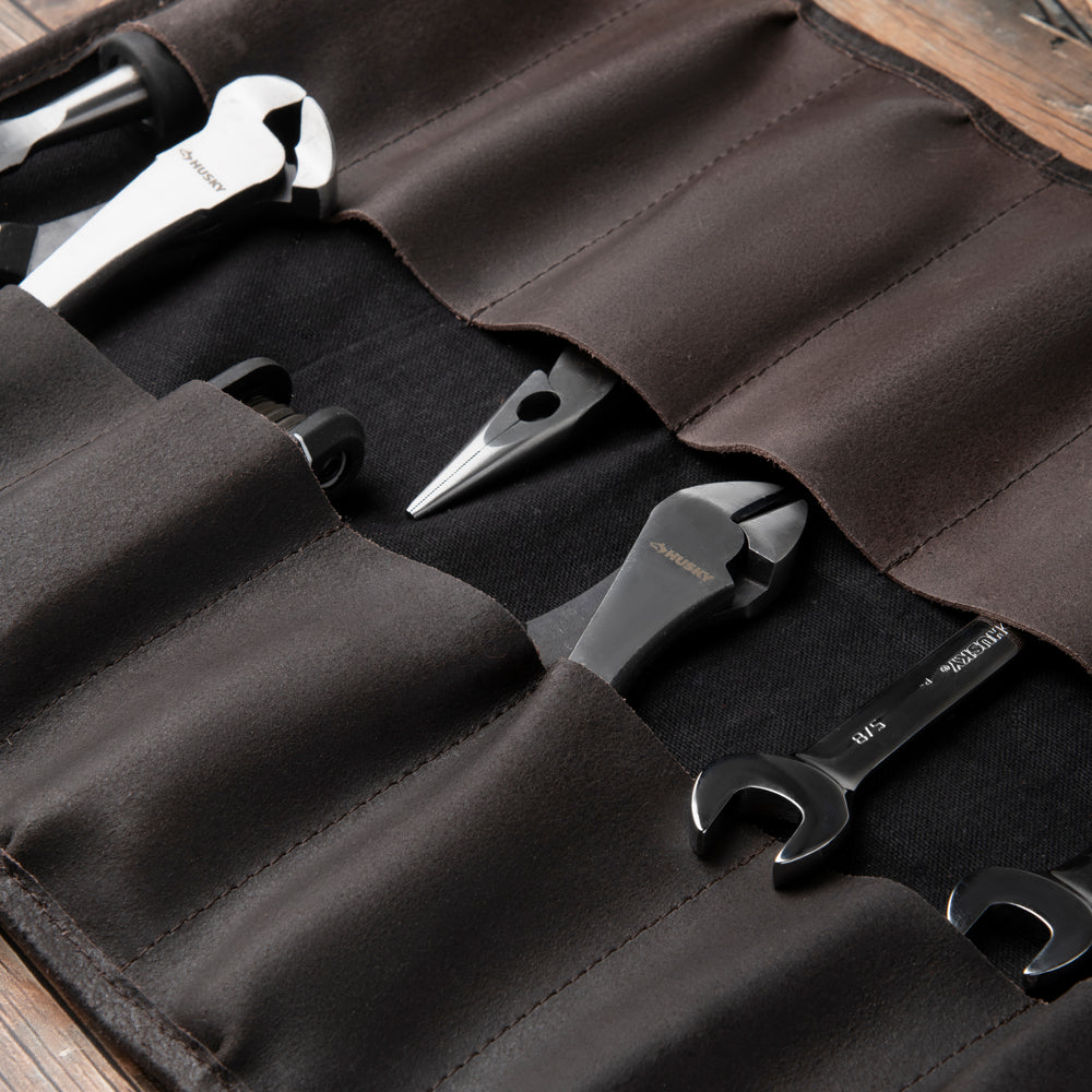 leather tool  roll with 18 slots